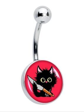 Stabby Cat Belly Ring